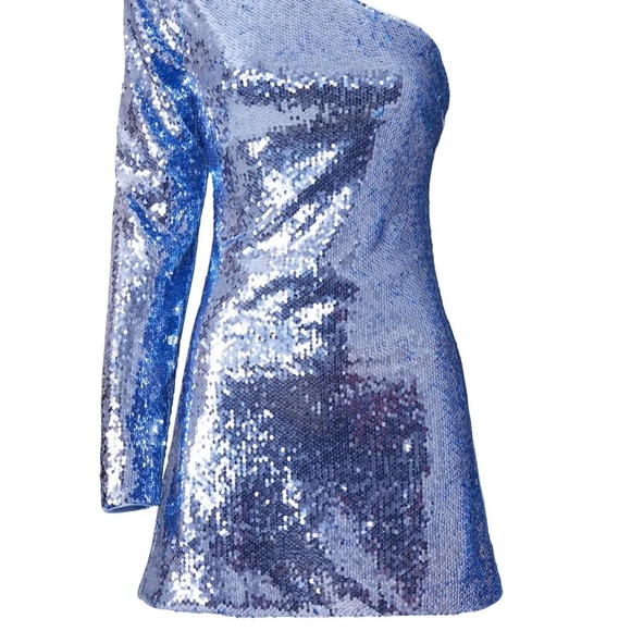 Bardot Blue Sequin One-Shoulder Dress. Size XS. NWOT. - Picture 5 of 5